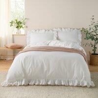 Wylder Blousey Ruffle 100% Cotton Duvet Cover Set in Pink | Size: Double