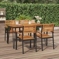 Berkfield Home Garden Table with Hairpin Legs 140x80x75 cm Solid Wood Acacia in Brown | Size: 140 x 80 x 75 cm