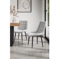 More4Homes Set of 6 Nova Modern Velvet Dining Chair Padded Seat Metal Legs in Grey