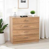 Seconique Dakotia 4 Drawer Chest in Light Oak