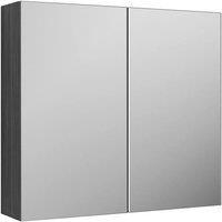 Balterley 800mm 50/50 Split Mirrored Bathroom Cabinet Grey Ash