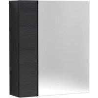 Balterley 600mm 75/25 Split Mirrored Bathroom Cabinet Matt Black