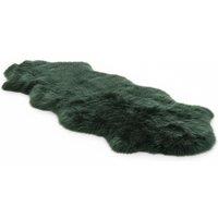 Infinity Leather Luxury Genuine Sheepskin Double Natural Fluffy Soft Real Wool Rug in Green | Size: 180 cm x 60 cm