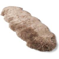 Infinity Leather Luxury Genuine Sheepskin Double Natural Fluffy Soft Real Wool Rug in Taupe | Size: 180 cm x 60 cm