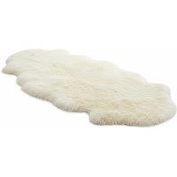 Infinity Leather Luxury Genuine Sheepskin Double Natural Fluffy Soft Real Wool Rug in Beige | Size: 180 cm x 60 cm