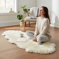 Infinity Leather Real Sheepskin Large Natural Wool Rug - Double in Beige | Size: 180 cm x 60 cm