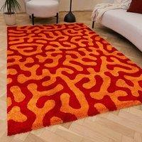 THE RUGS Joli Abstract Pattern Soft & Dense Pile Living Room & Bedroom Rug in Red | Size: 160 cm x 230 cm