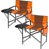 Gainsborough Set of 2 Camping Chairs with Side Table, H78cm in Orange