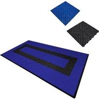 Monstershop Vented Garage Floor Tiles With Edges - 90 Blue & 30 Black