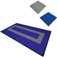 Monstershop Vented Garage Floor Tiles With Edges - 90 Blue & 30 Grey