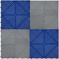 Monstershop Vented Garage Floor Tiles With Edges - 120 Grey & 120 Blue