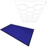Monstershop Hexagon LED Light & Vented Garage Floor Tiles x 120 With Edges - Blue
