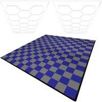 Monstershop Hexagon LED Lights x 2 & Vented Garage Floor Tiles With Edges - 120 in Grey