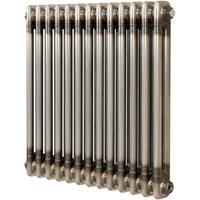 Monstershop Traditional 2 Column Radiator - 600 x 605mm - Raw Metal in Silver