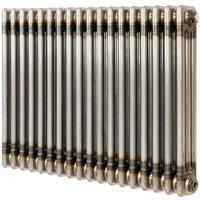 Monstershop Traditional 3 Column Radiator - 600 x 830mm - Raw Metal in Silver