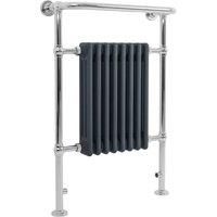 Monstershop Traditional Heated Towel Rail Radiator - 950mm x 660mm - Anthracite in Grey
