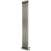 Monstershop Traditional 2 Column Radiator & Valves - 1800mm x 290mm - Raw Metal in Silver