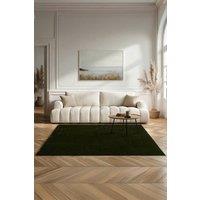 Allure Bath Fashions Softie Short Pile Faux Fur Rug - Large Modern Living Room Bedroom Rug in Dark Green | Size: 160 cm x 230 cm