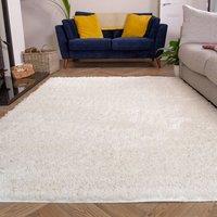 Kukoon Soft Fluffy Thick Pile Shaggy Area Rug, Living Room Bedroom Carpet Runner in Cream | Size: 120 cm x 170 cm