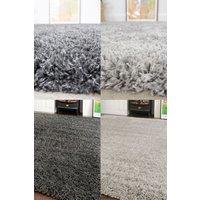 Kukoon Grey Soft Fluffy Shaggy Living Room Cosy Fireside Area Rugs in Silver | Size: 120 cm x 170 cm