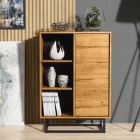 Creative Furniture Elysian Loft Sideboard 100cm - Industrial-Style Sideboard with Rustic, Oak & Black Matt Doors in Brown