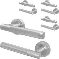 AFIT Satin Door Handle Satin Nickel Internal Lever On Rose Handle 4 Pack in Silver | Size: 150mm x 150mm