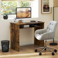 HOMCOM Computer Desk Writing Table Study Workstation Storage in Brown