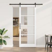 Berkfield Home Sliding Door with Hardware Set White 93x232 cm Solid Wood Pine