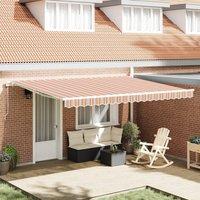 Berkfield Home Manual Retractable Awning Multicolour Stripe 450x350 cm in Orange