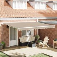Berkfield Home Manual Retractable Awning Beige 450x350 cm