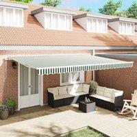 Berkfield Home Manual Retractable Awning Green & White 500x300 cm