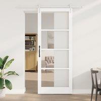 Berkfield Home Sliding Door with Hardware Set 'ORKDAL'White Solid Wood & Glass in White
