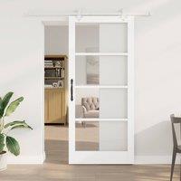 Berkfield Home Sliding Door with Hardware Set White 93x211 cm Solid Wood Pine