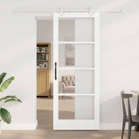 Berkfield Home Sliding Door with Hardware Set White 83x211 cm Solid Wood Pine