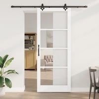 Berkfield Home Sliding Door with Hardware Set White 93x232 cm Solid Wood Pine