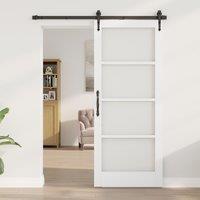 Berkfield Home Interior Door with Glass "ORKDAL" White 83x202x4 cm | Size: 83 x 202 x 4 cm