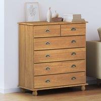 Berkfield Home Chest of Drawers 'ASKIM'91x40x95.5 cm Solid Wood Pine in Brown | Size: 91x40x95.5 cm