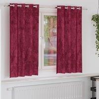 Berkfield Home Velvet Curtains 2 pcs with Eyelets Wine Red 175x140 cm