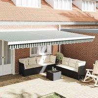 Berkfield Home Awning Valance for 5 m Frame Green & White 4.8x0.2 m