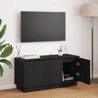 Berkfield Home TV Cabinet Black 100x38x49 cm Engineered Wood | Size: 100 x 38 x 49 cm