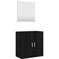 Berkfield Home 2 Piece Bathroom Furniture Set Black Engineered Wood