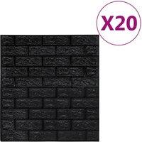 Berkfield Home 3D Wallpaper Bricks Self-adhesive 20 pcs Black