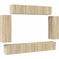 Berkfield Home 6 Piece TV Cabinet Set Sonoma Oak Engineered Wood in Brown
