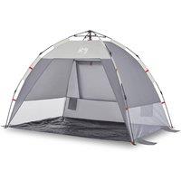 Berkfield Home Beach Tent 2-Person Grey Quick Release Waterproof