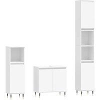 Berkfield Home 3 Piece Bathroom Cabinet Set White Engineered Wood