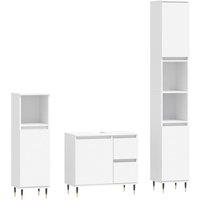 Berkfield Home 3 Piece Bathroom Furniture Set White Engineered Wood