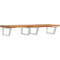 Berkfield Home Basin Shelf Wall Mounted Steel & Solid Wood Acacia in Brown