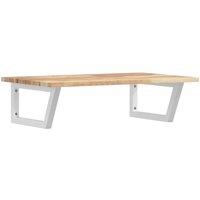 Berkfield Home Basin Shelf Wall Mounted Steel & Solid Wood Acacia in Brown