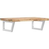 Berkfield Home Basin Shelf Wall Mounted Steel & Solid Wood Acacia in Brown