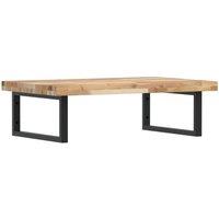 Berkfield Home Basin Shelf Wall Mounted Steel & Solid Wood Acacia in Brown